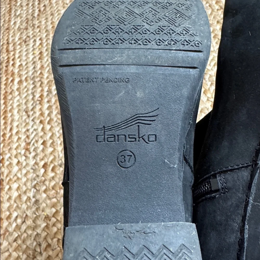 Dansko 37 Hartley Black Ankle Bootie Boot Clog Buckle Shoe - Picture 6 of 9